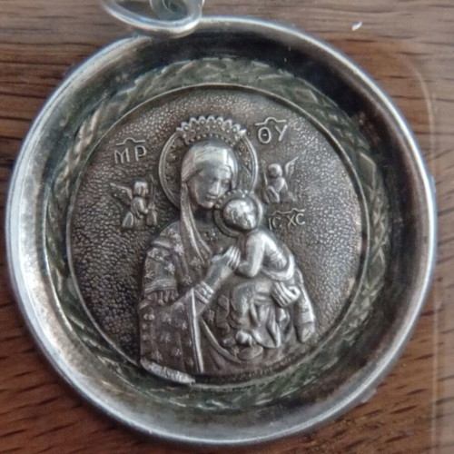 Vintage 925 Silver Pendant Panagia Amolyntos (Vrefokratousa)