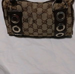 Handbag used, brown and silver