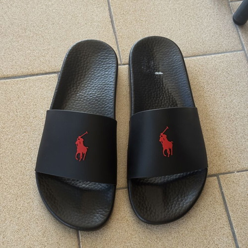 Polo Ralph Lauren slides size 46, new, black and red