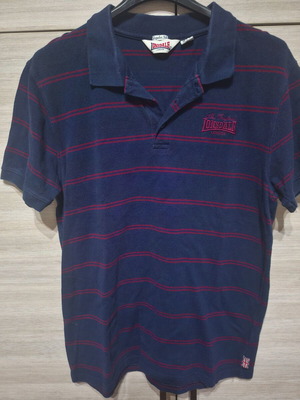 Μπλούζα τύπου polo Lonsdale μεταχειρισμένη, regular fit, μπλε και κόκκινη, μεγέθη M L