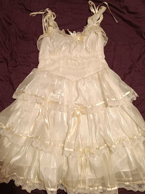 Νυφικό Lolita μέγεθος L σαν καινούργιο, άσπρο και μπεζ