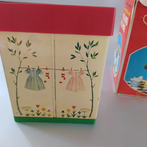 Solpa vintage children's washing machine toy used with box, lights