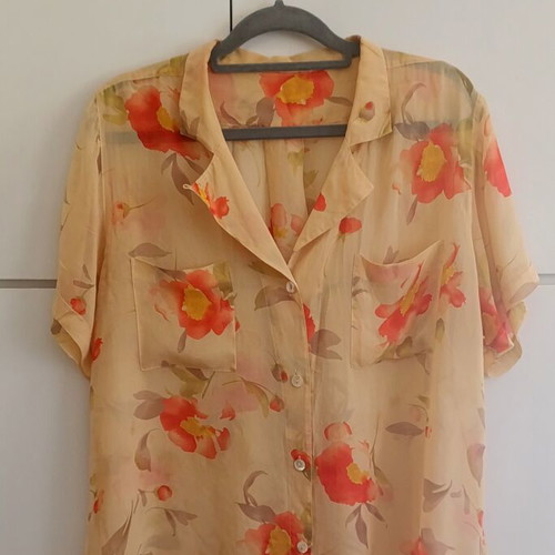 Silk floral shirt, multicolor, XL