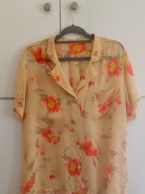Silk floral shirt, multicolor, XL