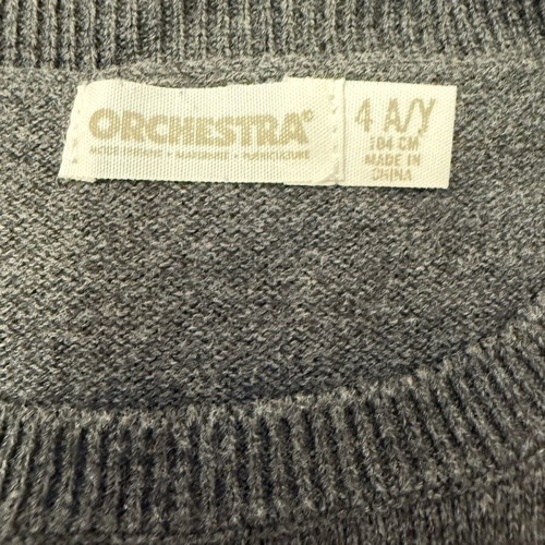 Orchestra sweater for 4-year-old girl 104 cm like new, gray