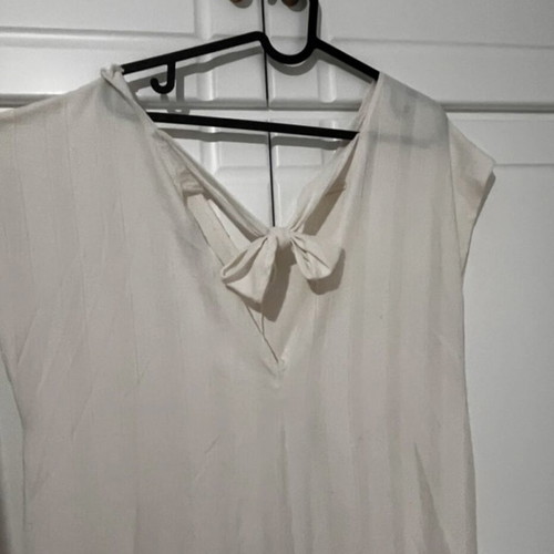 White Zara jumpsuit like new with thick stripe and bow