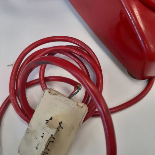 Western Electric red telephone used, 1960s-1970s