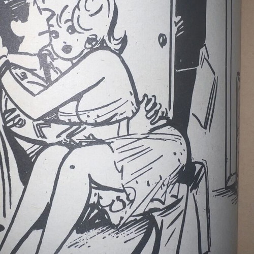 Comic book used with 66 erotic cartoons and handwritten translation