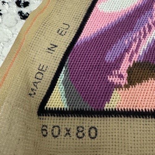 Embroidery with Woman on Horse like new 60x80