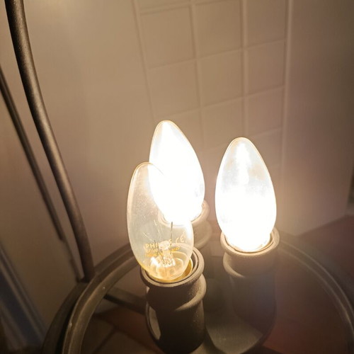 Viokef vintage hanging lantern light with bubble glass, three-light