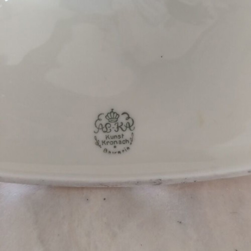 Vintage Alka Kunst Bavaria Porcelain Three-Arm Candle Holder used