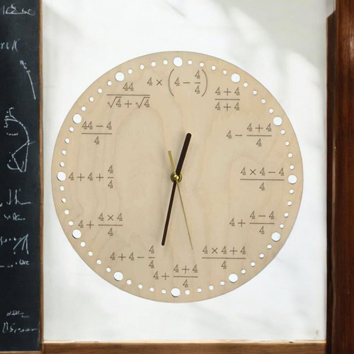 Wooden wall clock Mathematician with silent mechanism made to order