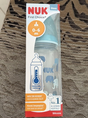 NUK First Choice+ Glass Baby Bottle 240ml new, 0-6 months