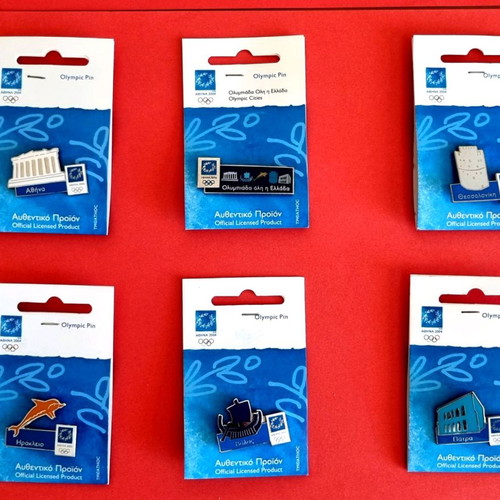 Athens 2004 collectible pins set of 6, new