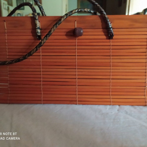 Wooden shoulder bag new, brown, lightweight