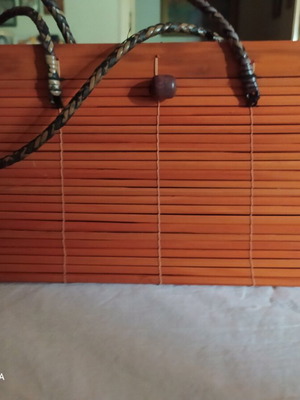 Wooden shoulder bag new, brown, lightweight