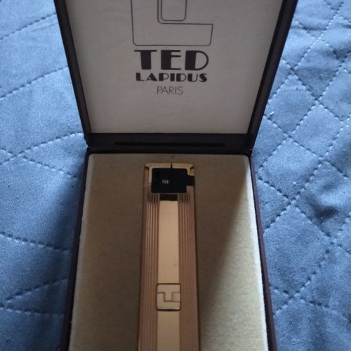 Ted Lapidus lighter used, gold plated