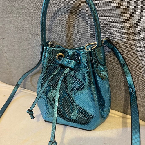 H&M crossbody bag blue petrol turquoise metallic new