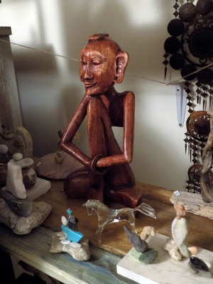 Handmade wooden carved figure used from Africa