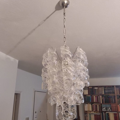 Italian Murano ceiling light Mazzega new, five-light pendant