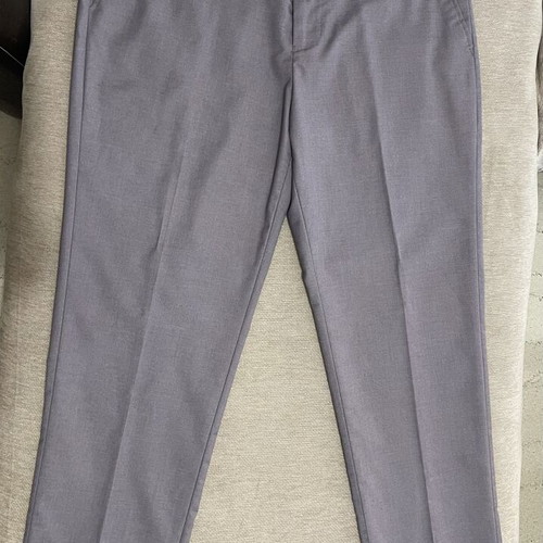 Light Grey Tuxedo Suit Set with Black Satin Shawl Collar, Size L