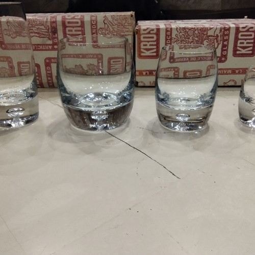 Vintage Krosno glassware set 24 pieces Roly-Poly Wobble