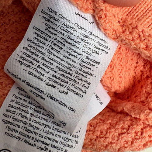 Vila orange knit shortsleeve top XL like new, 100% cotton