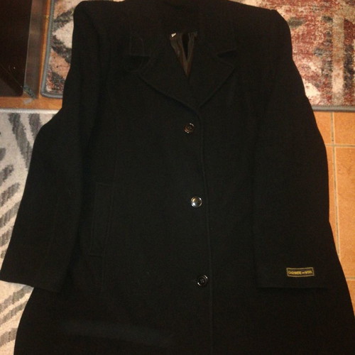 Cashmere coat black size 58 new