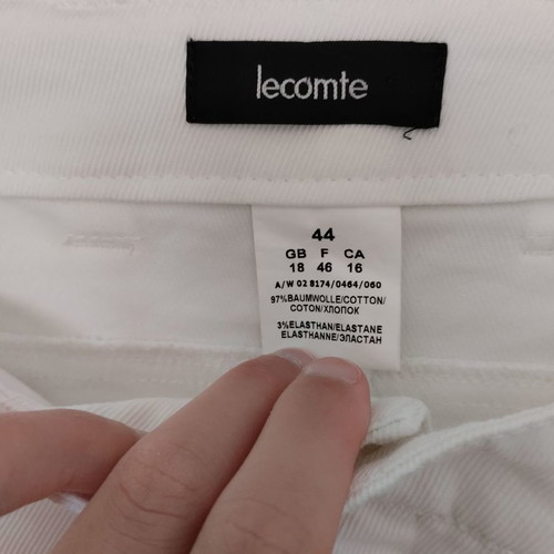 Lecomte Pants New White Size 44 With Zipper