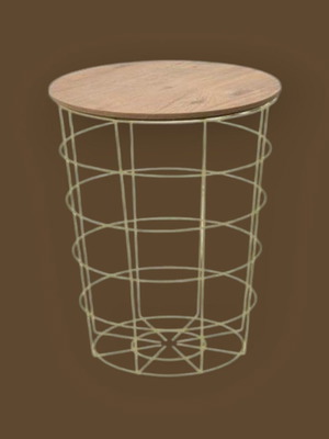 Metal coffee table gold with natural wood new