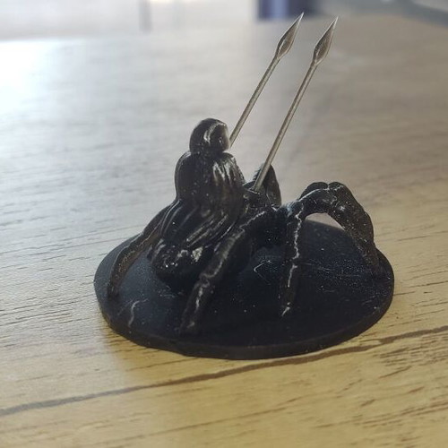 Halfling Male Ranger on Giant Spider miniature for D&D made to order