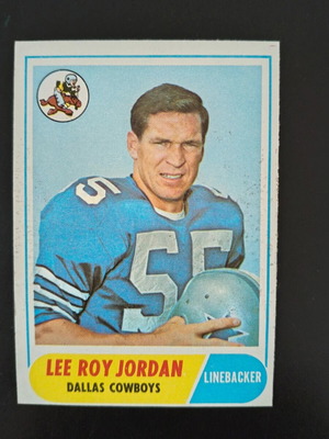 Vintage 1968 Topps NFL Card #207 Lee Roy Jordan Used