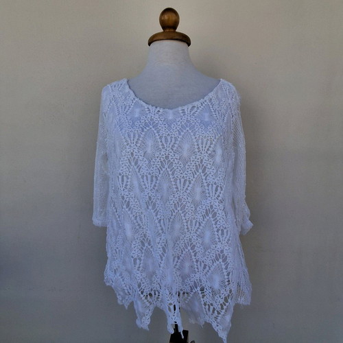 Sheer white blouse size L like new