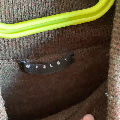 Wool turtleneck sweater Sisley used, dark green