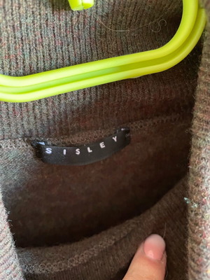 Wool turtleneck sweater Sisley used, dark green