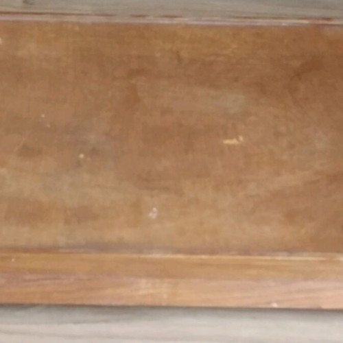 Serving tray with dried flowers, used, wood and glass