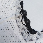 White polka dot top like new with lace details, size S