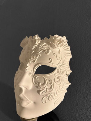 Handmade 3D Printed Mask White New