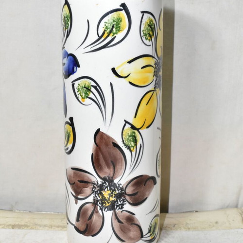 Antique Vase used with Impressive Floral Design and Small Cracks