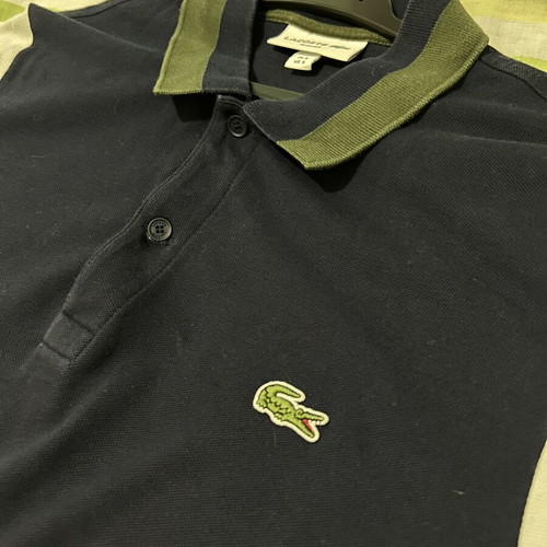 Lacoste polo shirt, size S, white and blue