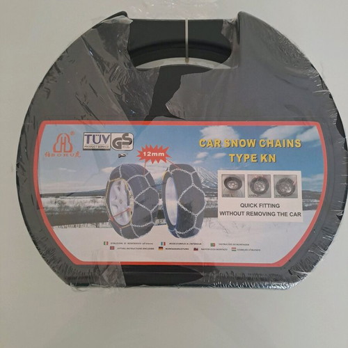 Car snow chains type KN new with quick fitting and transport box