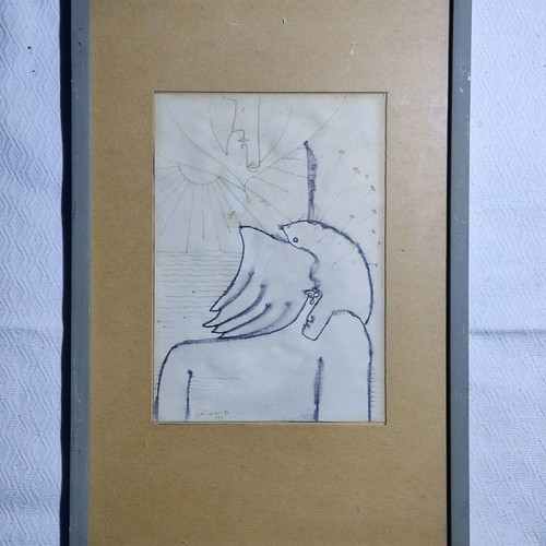 Kyriakos Rokos drawing used in frame with human and dove theme