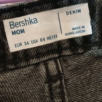 Bershka mom jeans used, size 36, black and gray