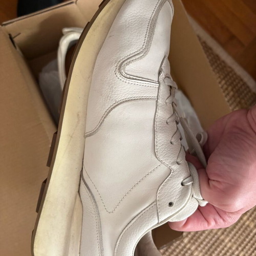 Massimo Dutti leather sneakers used, size 43, white
