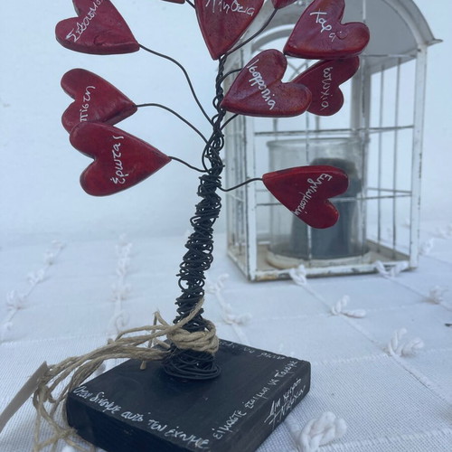Decorative item new made of wood and wire 20 cm height