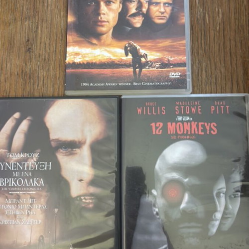 Brad Pitt DVD collection like new, 3 movies with subtitles