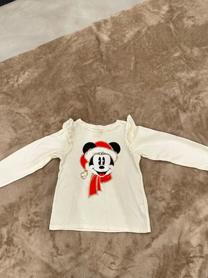 Mickey Mouse Christmas blouse Orchestra like new, beige, size 110 cm