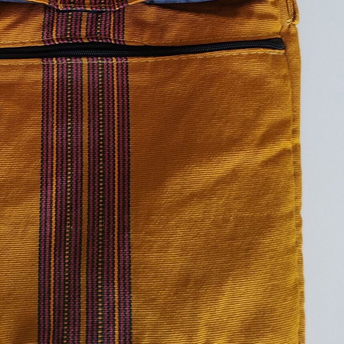 Handmade fabric shoulder bag unisex, new, brown and orange