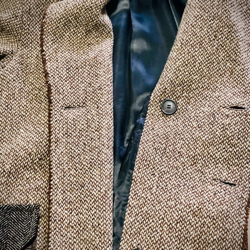 Rare London wool coat like new, unisex, gray and brown, size 48