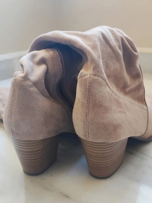 Suede boots over the knee, like new, beige, size 41